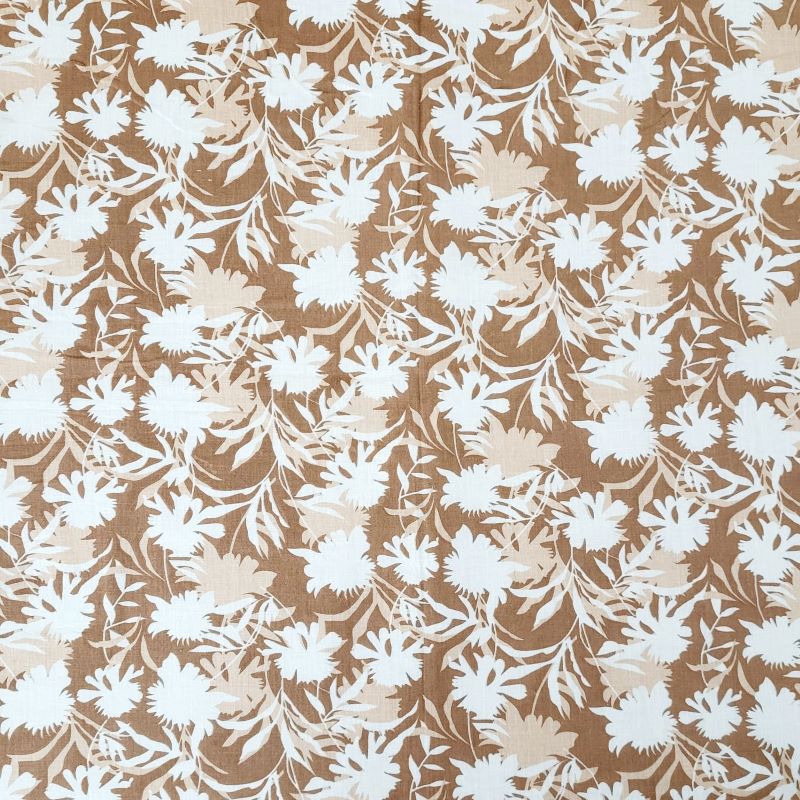 Dohar 100% Cambric Cotton Reversible Single Bed AC Blanket, Floral Brown