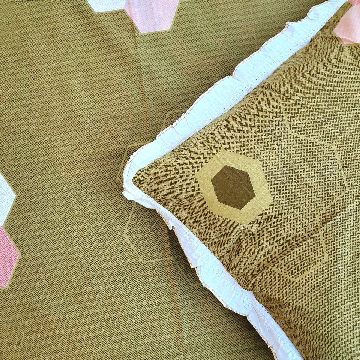 Urban Layers Pure Cotton Double Bedsheet, Mustard