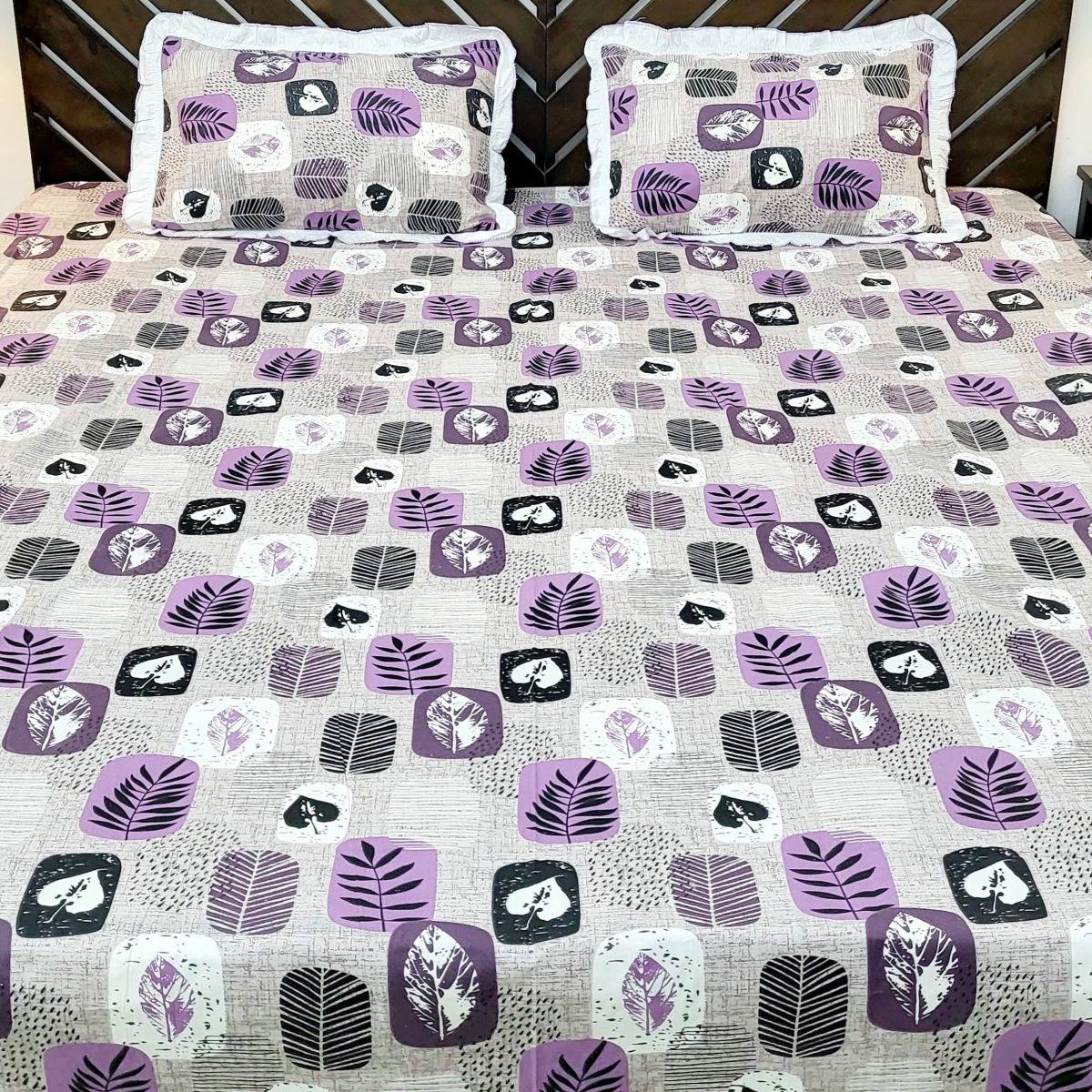 Urban Layers Pure Cotton Double Bedsheet, Misty Purple