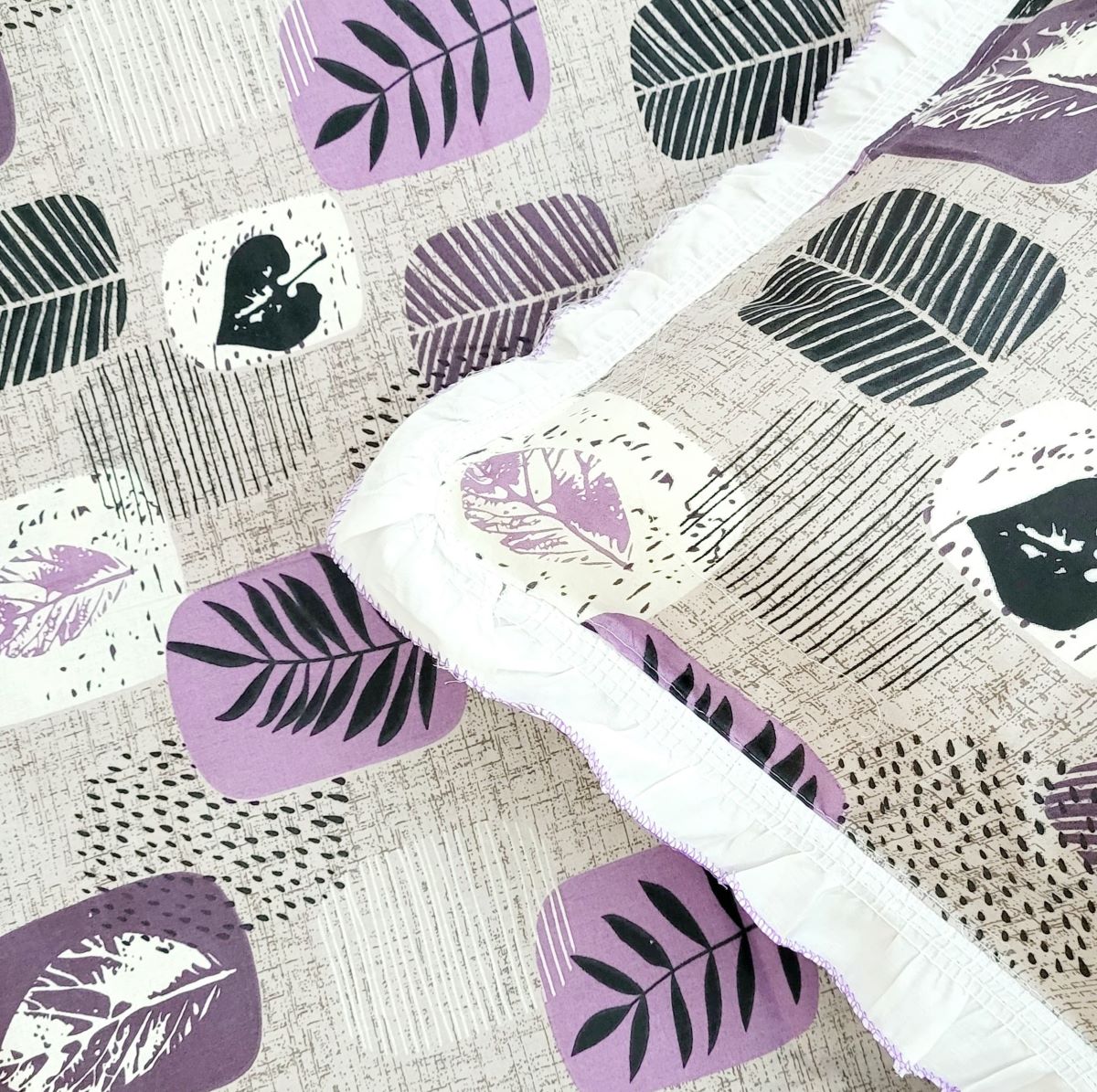 Urban Layers Pure Cotton Double Bedsheet, Misty Purple