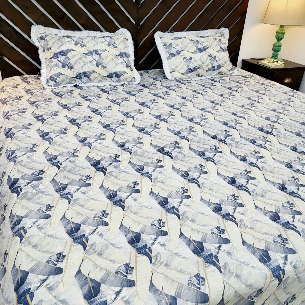 Urban Layers Pure Cotton Double Bedsheet, Feather Blue