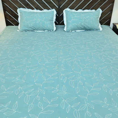 Urban Layers Pure Cotton Double Bedsheet, Petal Blue