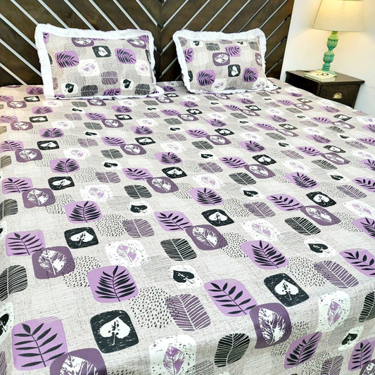 Urban Layers Pure Cotton Double Bedsheet, Misty Purple