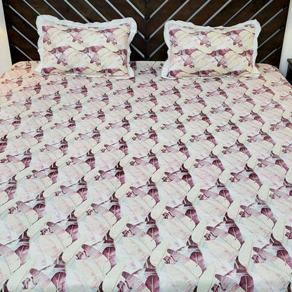 Urban Layers Pure Cotton Double Bedsheet, Feather Mauve