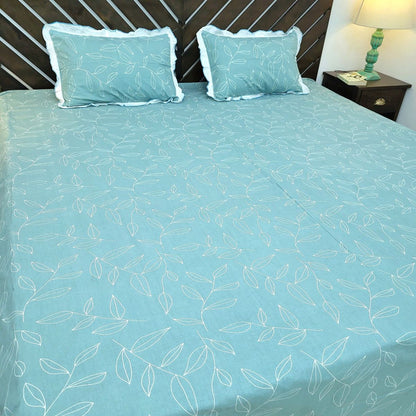 Urban Layers Pure Cotton Double Bedsheet, Petal Blue